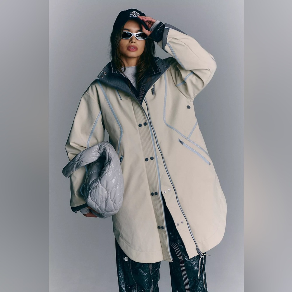 NWT Free People Moon Magic Reflective Rain Parka Jacket Coat Size Small
